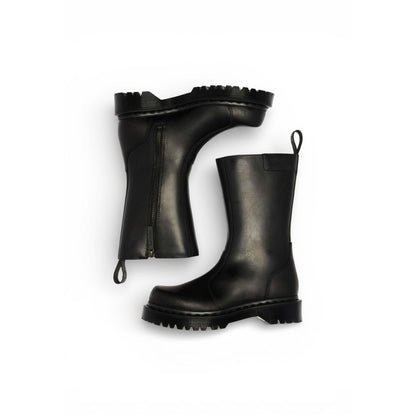 Dr. Martens Women's Calf Leather Ankle Mid-Calf Winter Boots - Black Signature