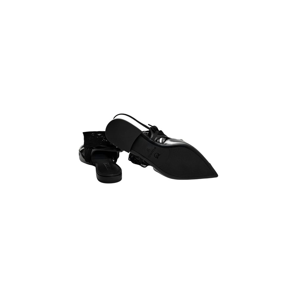 PINKO Women's Leather Ballet Sandals Flat Shoes - Black