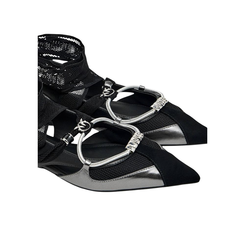 PINKO Women's Leather Ballet Sandals Flat Shoes - Black