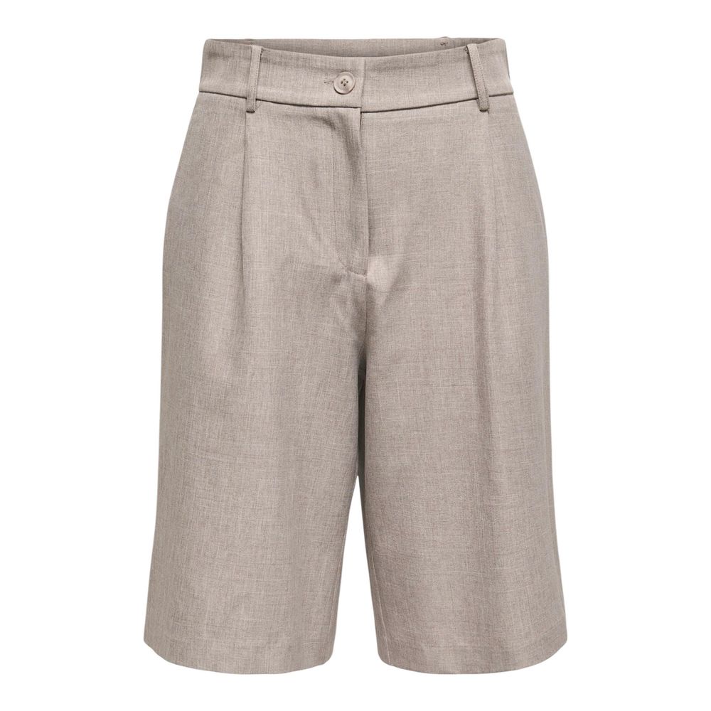 Only Women's Wide High Rise Stretch Polyester Bermuda Shorts - Gray