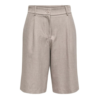 Only Women's Wide High Rise Stretch Polyester Bermuda Shorts - Gray