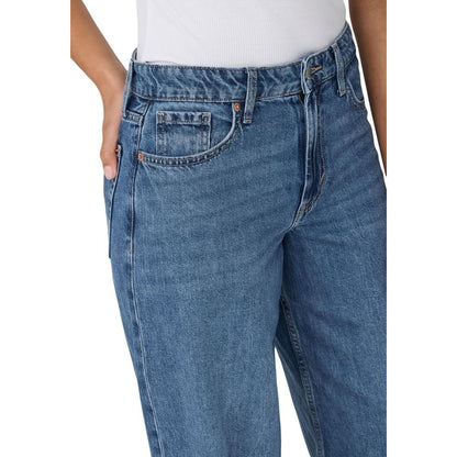 Only City Women's Relaxed Fit Wide High Rise Lyocell & Denim Cotton Jeans - Blue