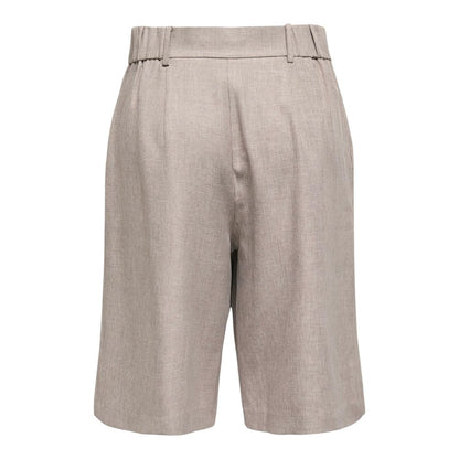 Only Women's Wide High Rise Stretch Polyester Bermuda Shorts - Gray