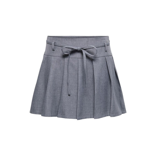 Skirt by Only for women in stretch polyester gray features a sublime silhouette, showcasing the sublime design of the Women's Pleated Stretch Polyester Mini Skirt in a sophisticated mini.