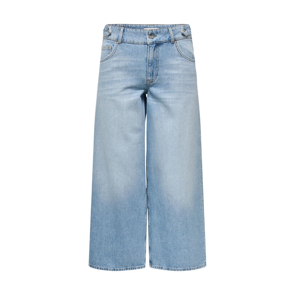 Jeans by Only for women in denim cotton light-blue presents a tailored silhouette, showcasing a tailored relaxed-fit, regular-fit, wide & mom and long cut with a refined high rise for a truly tailored aesthetic.