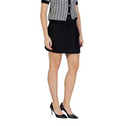 Only Women's Straight Stretch Polyester Short Mini Skirt - Black
