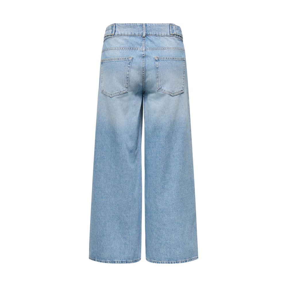 Jeans by Only for women in denim cotton light-blue presents a refined pantology silhouette, artfully defined by a refined pantology relaxed-fit, regular-fit, wide & mom, long, and a sophisticated high rise.