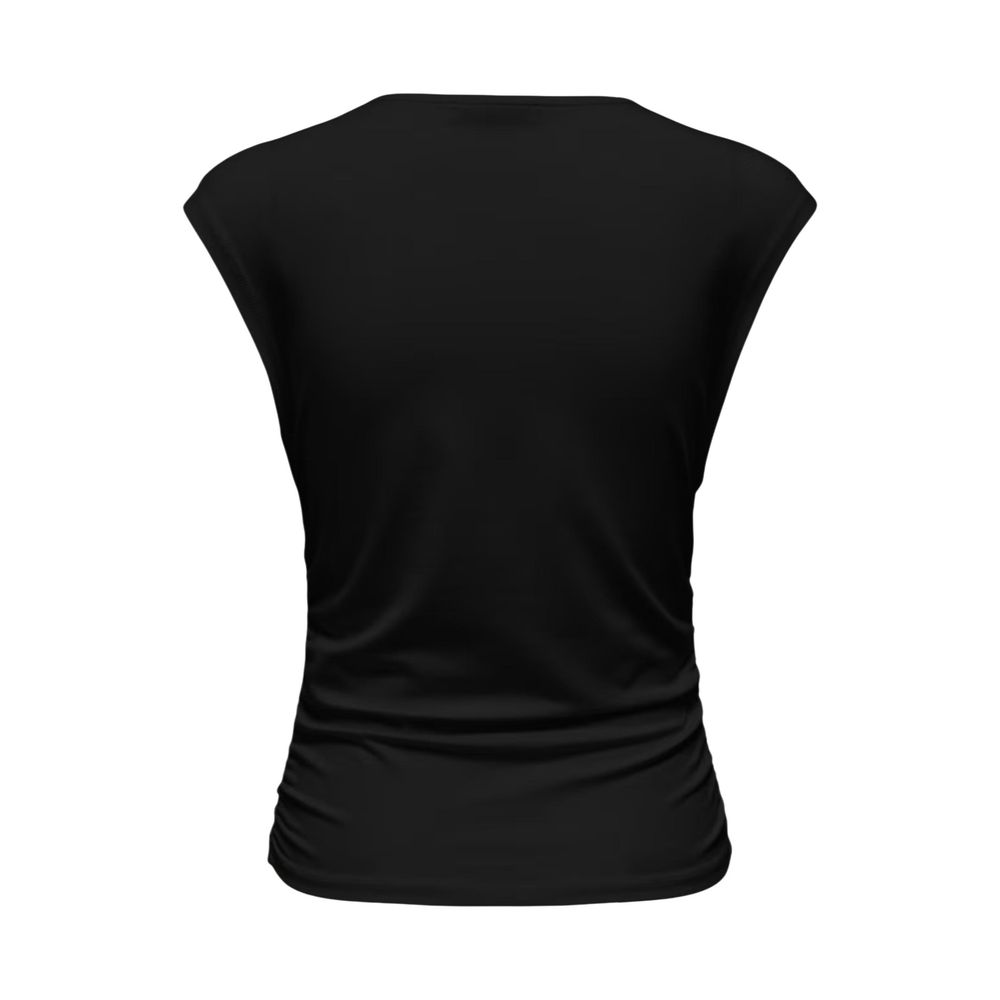 Activewear T-Shirt by Only for women in stretch cotton black presents a kinetic silhouette, showcasing the kinetic and alongside functional for a premium, athletic look.