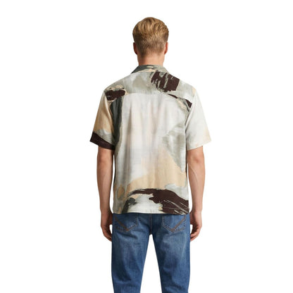 Only & Sons Men's Relaxed Fit Short-Sleeve Viscose Shirt - Bicolour Print