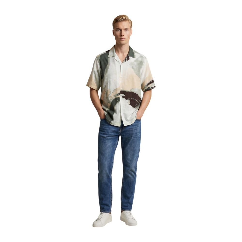Only & Sons Men's Relaxed Fit Short-Sleeve Viscose Shirt - Bicolour Print