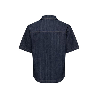 Only & Sons Blue Cotton Shortsleeve Shirt