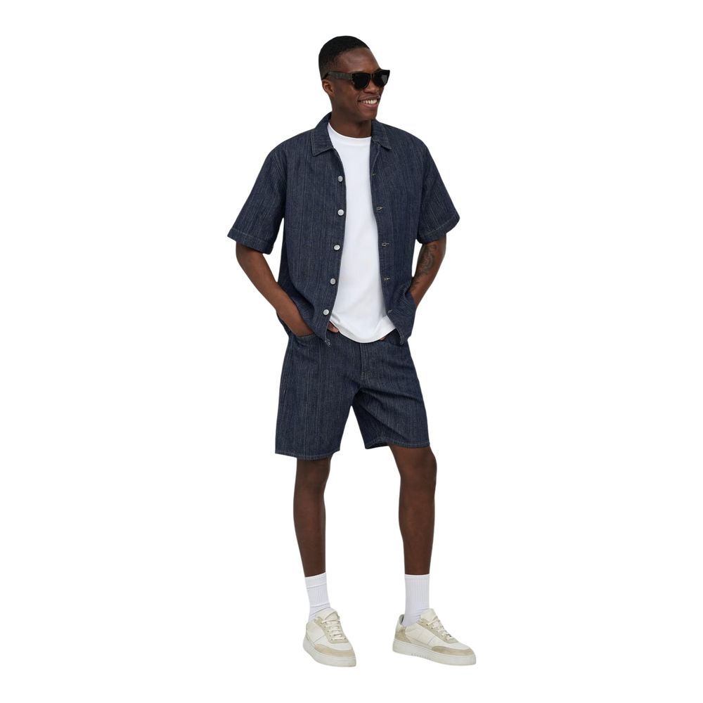 Only & Sons Blue Cotton Shortsleeve Shirt