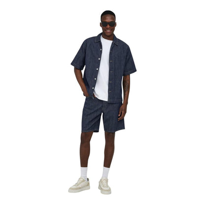 Denim Shorts by Only & Sons for men in denim cotton blue features an unrivaled comfort relaxed-fit and short with an unrivaled comfort .