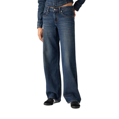 Levi's Women's Relaxed Fit Regular Wide Mom Low Rise Lyocell & Denim Cotton Jeans - Blue