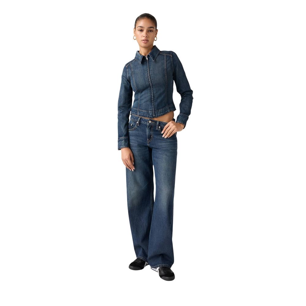 Levi's Women's Relaxed Fit Regular Wide Mom Low Rise Lyocell & Denim Cotton Jeans - Blue