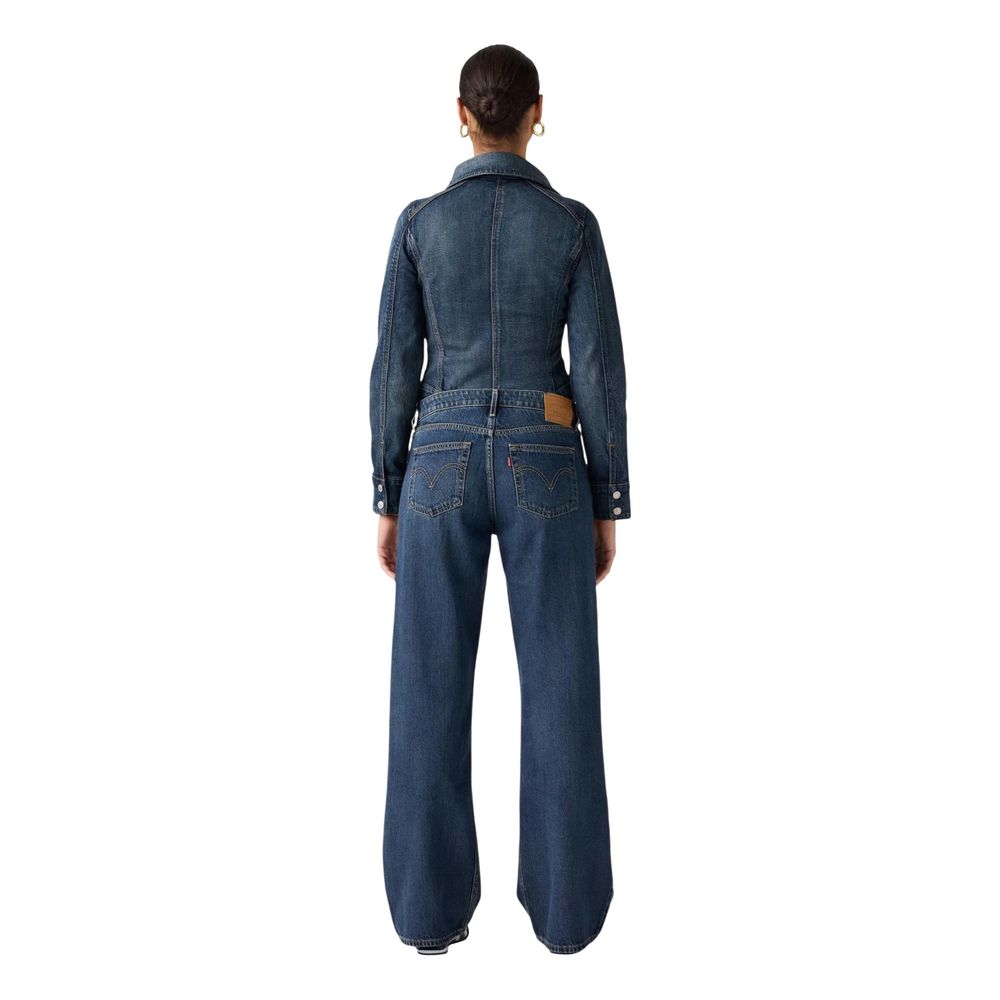 Levi's Women's Relaxed Fit Regular Wide Mom Low Rise Lyocell & Denim Cotton Jeans - Blue