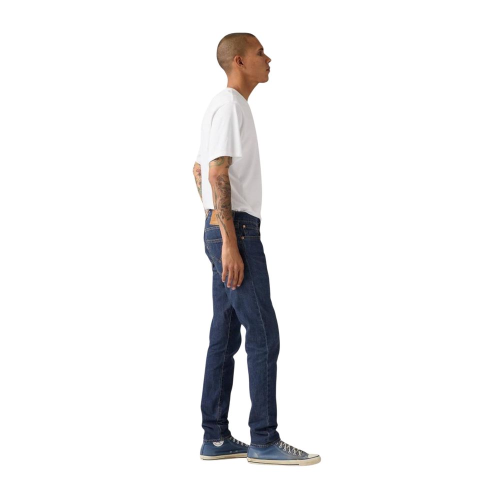 Jeans by Levi's for men in stretch denim cotton & linen blue & signature features an refined tailoring silhouette, showcasing a premium skinny & slim with a and long cut for a refined tailoring look.