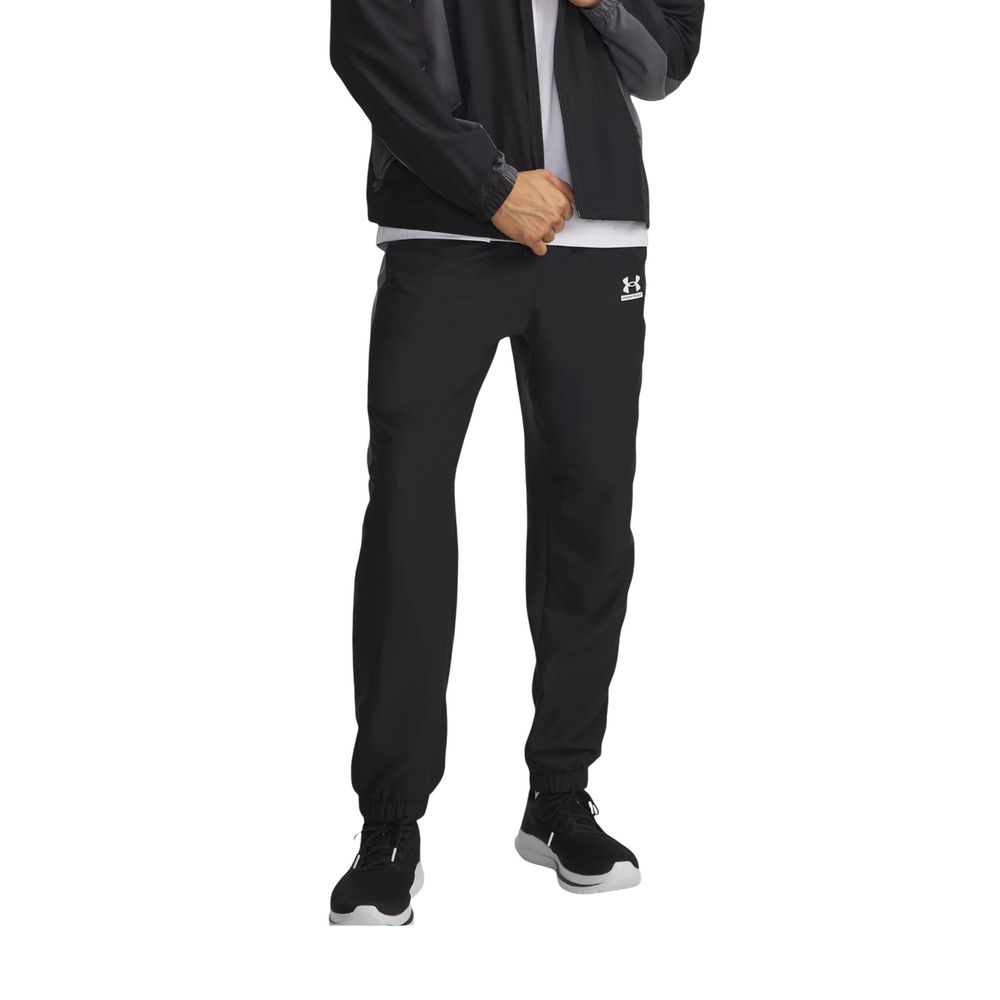 Under Armour Men's Athletic Regular Fit Polyester Joggers - Black White Signature