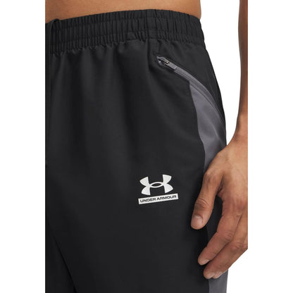 Under Armour Men's Athletic Regular Fit Polyester Joggers - Black White Signature