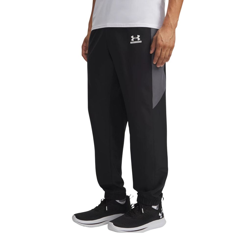 Under Armour Men's Athletic Regular Fit Polyester Joggers - Black White Signature