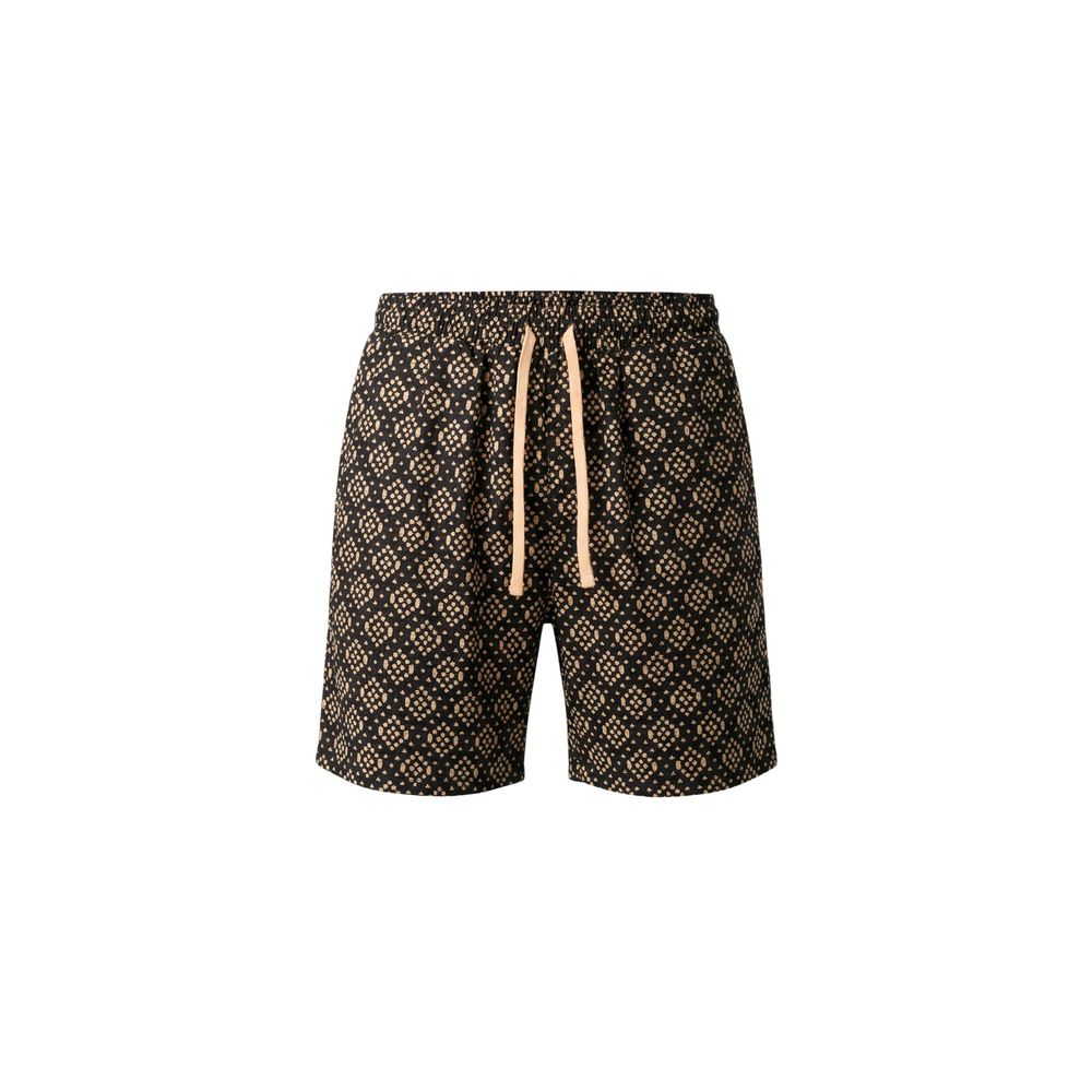 Gianni Lupo Black Cotton Bermuda Shorts