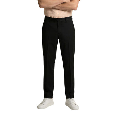 Gianni Lupo Men's Skinny Slim Stretch Polyester & Viscose Trousers - Black Natural Signature