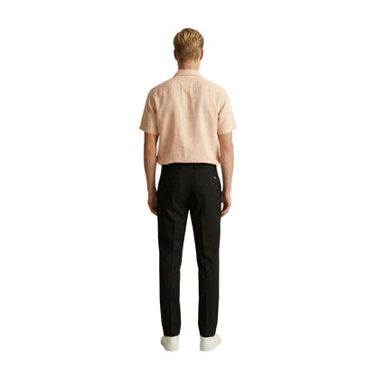 Gianni Lupo Men's Skinny Slim Stretch Polyester & Viscose Trousers - Black Natural Signature