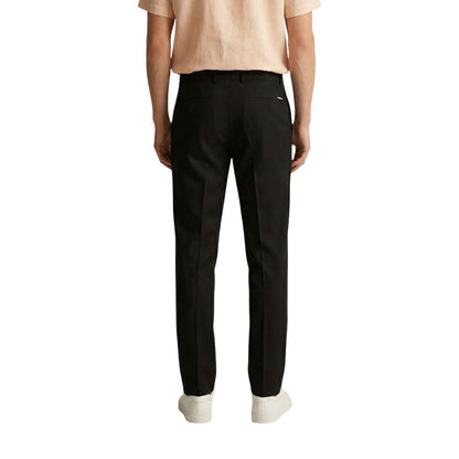 Gianni Lupo Men's Skinny Slim Stretch Polyester & Viscose Trousers - Black Natural Signature
