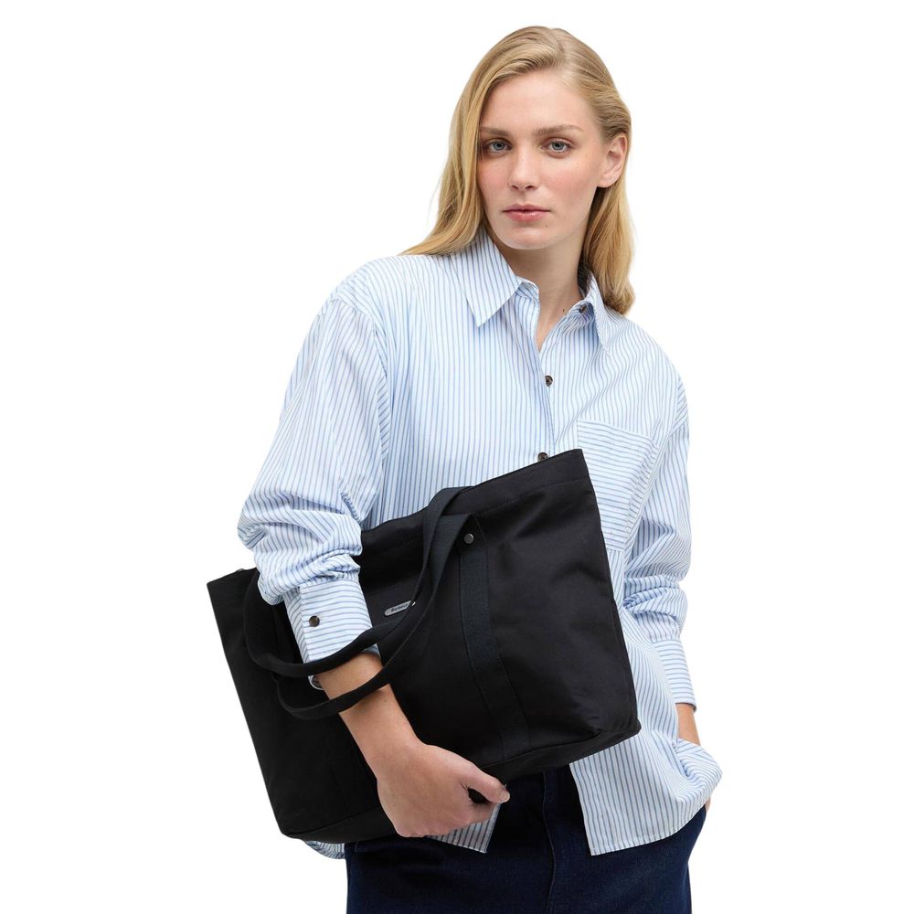 Large Shopper Tote Handbag by Barbour for women in cotton black & natural features an refined silhouette, showcasing a secure , ample , and versatile handle for a sophisticated refined aesthetic.