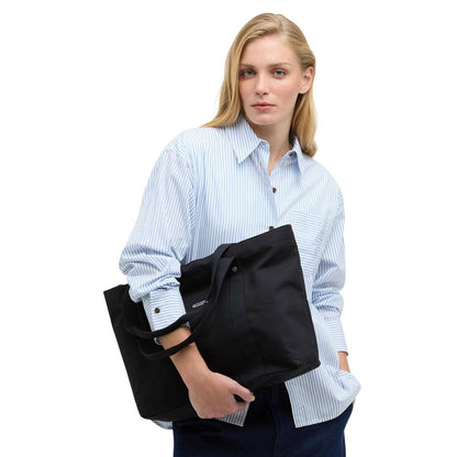 Large Shopper Tote Handbag by Barbour for women in cotton black & natural features an refined silhouette, showcasing a secure , ample , and versatile handle for a sophisticated refined aesthetic.