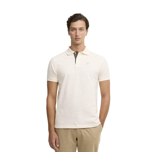 Polo Shirt by Barbour for men in cotton cream, tartan & signature presents a sleek silhouette, featuring a refined and for a sleek finish.