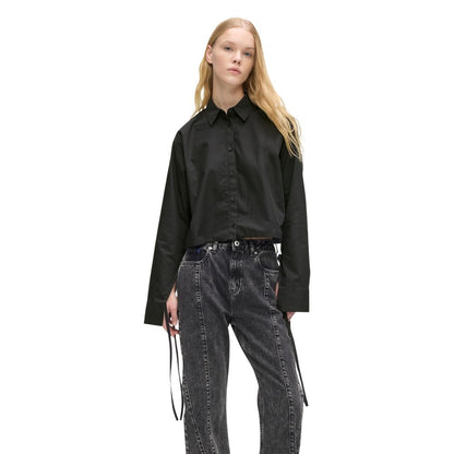 Karl Lagerfeld Black Organic Cotton Blouse