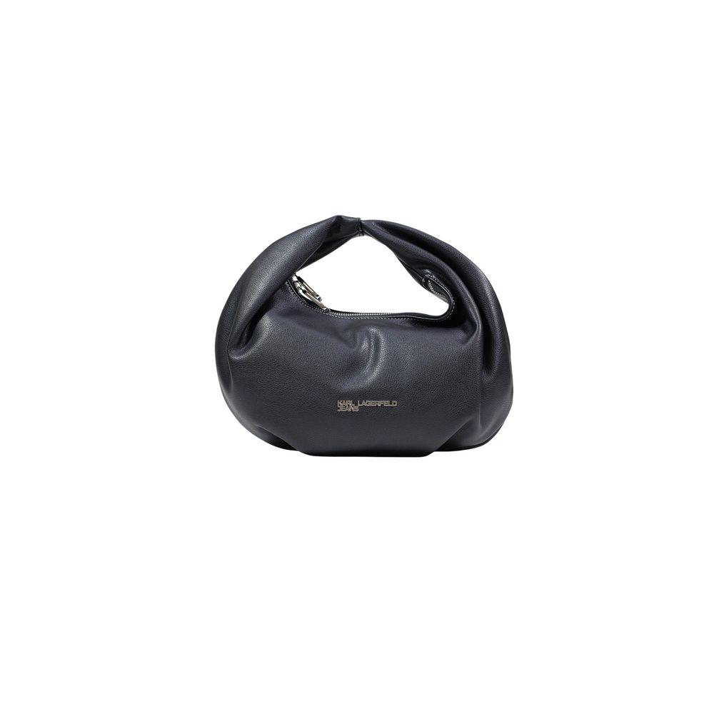 Karl Lagerfeld Polyethylene & Polyurethane Small Shoulder Hobo Handbag - Black Signature