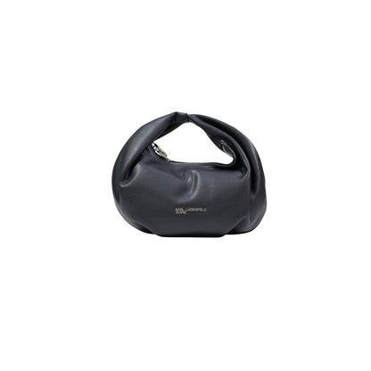 Karl Lagerfeld Polyethylene & Polyurethane Small Shoulder Hobo Handbag - Black Signature