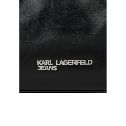 Karl Lagerfeld Polyethylene Polyester & Polyurethane Small Shoulder Handbag - Black