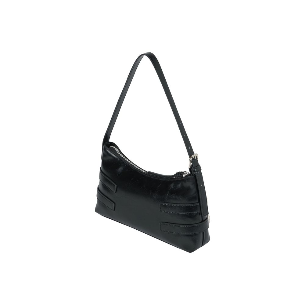 Karl Lagerfeld Polyethylene Polyester & Polyurethane Small Shoulder Handbag - Black