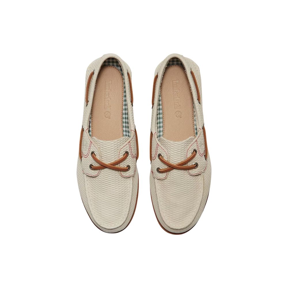 Platform Loafers Pumps Heels by Timberland for women in leather beige & signature features a effortless chic silhouette, showcasing the Women's Leather Platform Loafers Pumps Heels design with a effortless chic platform and for a effortless chic finish.
