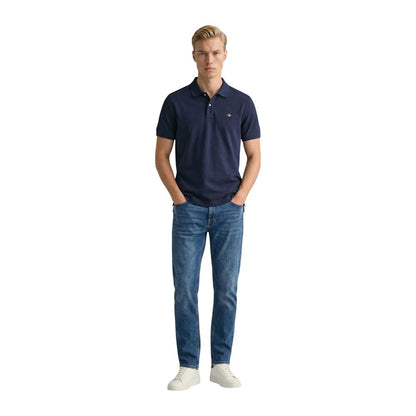 Gant Men's Stretch Cotton Polo Shirt - Blue Signature