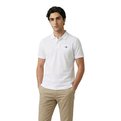 Gant Men's Stretch Cotton Polo Shirt - White Signature