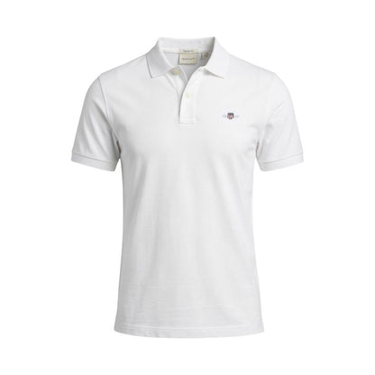 Gant Men's Stretch Cotton Polo Shirt - White Signature