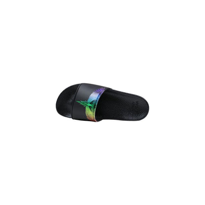 County of Milan Black Synthetic Slippers