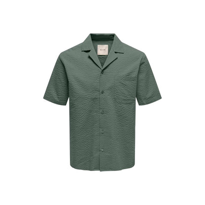 Only & Sons Green Cotton Shortsleeve Shirt