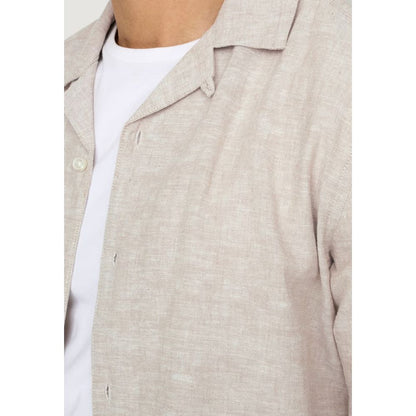 Only & Sons Beige Linen Shortsleeve Shirt