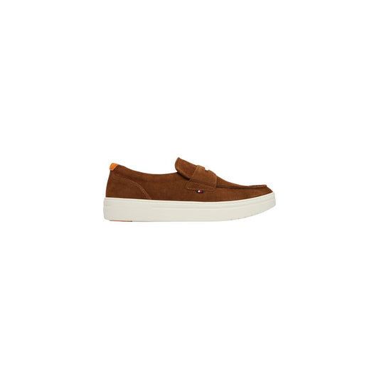 Tommy Hilfiger Men's Suede Leather & Rubber Loafer Slip-On Strap Shoes - Brown Signature