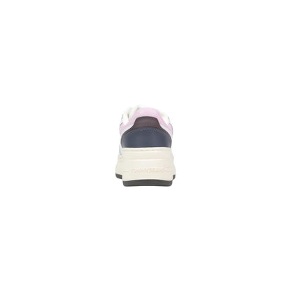 Tommy Hilfiger Jeans White Suede Leather Platform Sneakers