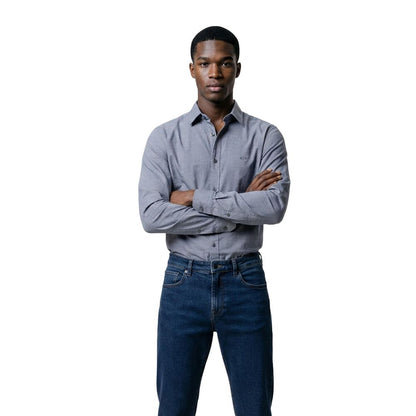 Armani Exchange Blue Polyester Dress Shirt