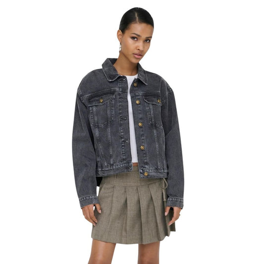 Trucker Jacket by Only for women in denim cotton black features an on trend silhouette, showcasing refined pockets and a sophisticated double-breasted neckline for a truly on trend finish.