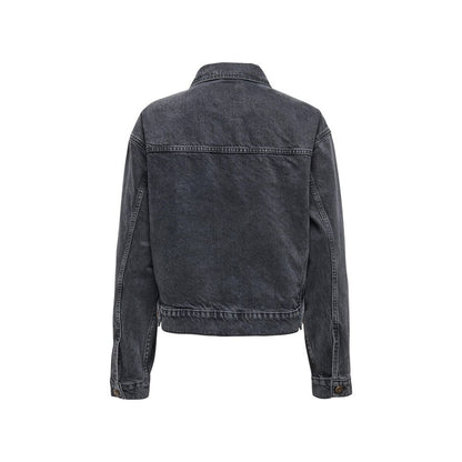 Only Black Cotton Denim Jacket