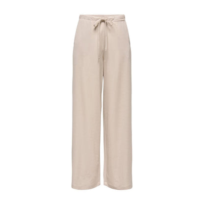Only Beige Viscose Casual Pants