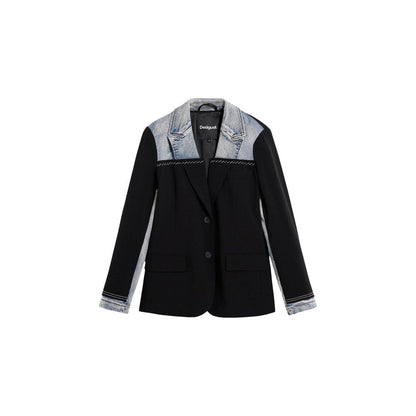 Desigual Black Cotton Blazer
